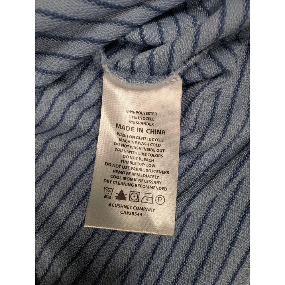FootJoy French Terry 1/4 Zip Pullover Mens M Blue Striped Performance Golf Shirt